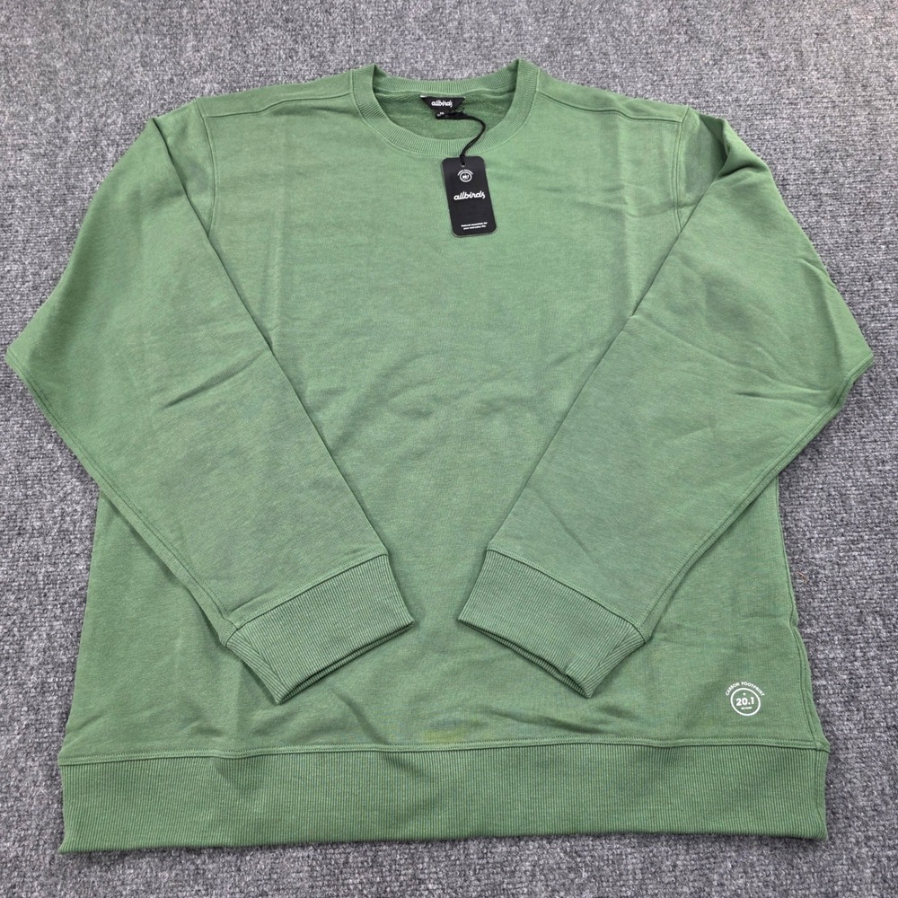 Allbirds R&R Crewneck Sweatshirt Cargo Green Men's XXL Organic Pima Cotton Blend